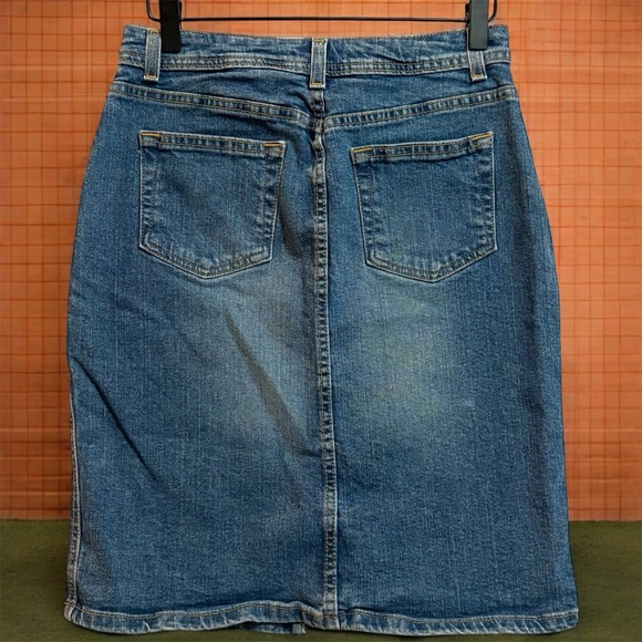 VTG Y2K Old Navy Blue Denim Jean Pencil Skirt With 9” Slit Sz 2 90s - Picture 9 of 9